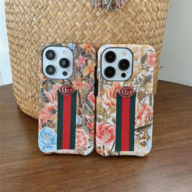 gucci パロディ iphone15/14pro/13pro max ケース イチゴ柄 アイフォン 
