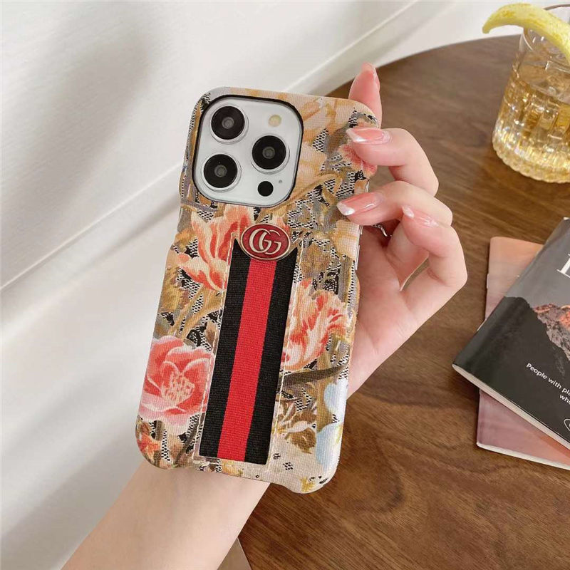 gucci パロディ iphone15/14pro/13pro max ケース イチゴ柄 アイフォン  