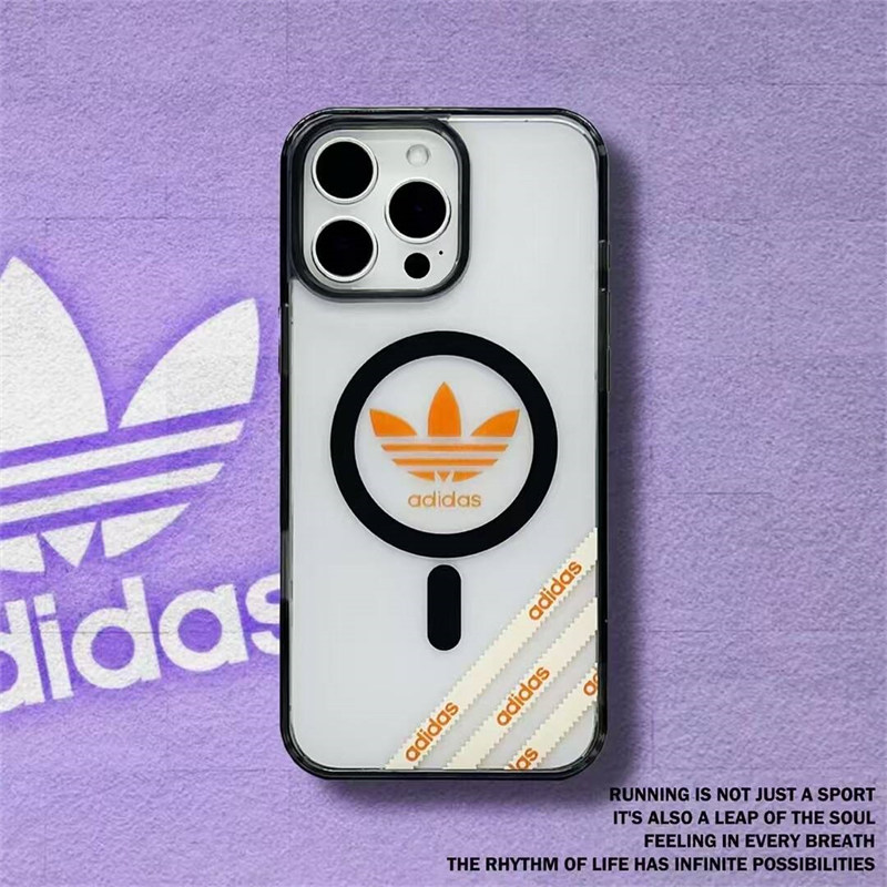 adidas パロディ iphone15/15pro ケース クリア iphone14pro max