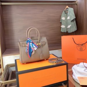 Alternative view of エルメス ハンドバッグ レディース hermes バーキン30 バッグ パロディ風 ショルダーバッグ 2wayトートバッグ レザー スカーフ付き ハイブランドバッグ 長く使える