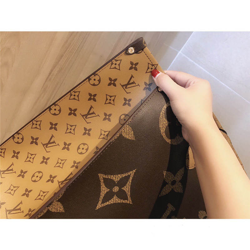 ルイヴィトン バッグ 新作 パロディ風 LOUIS VUITTON オンザゴー mm スーパーコピー レディース ショルダーバッグ 人気 モノグラム·リバース トートバッグ ハイブランド ヴィトン ハンドバッグ 革 セレブ愛用