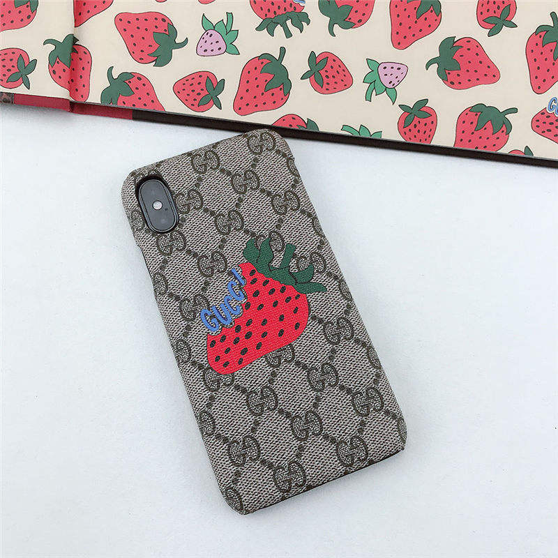 Gucci パロディ Iphone14 14pro 12pro Max ケース イチゴ柄 アイフォン12 12プロカバー おもしろ 可愛い