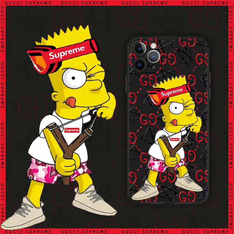 シュプリーム アイフォン13pro maxケース おもしろ シンプソン iphone12pro max/12mini ケース supreme パロディ iphone11/11プロ カバー バッグスバニー 携帯ケース ハイ ブランド iphonexs/xr ケース ペア キャラクター