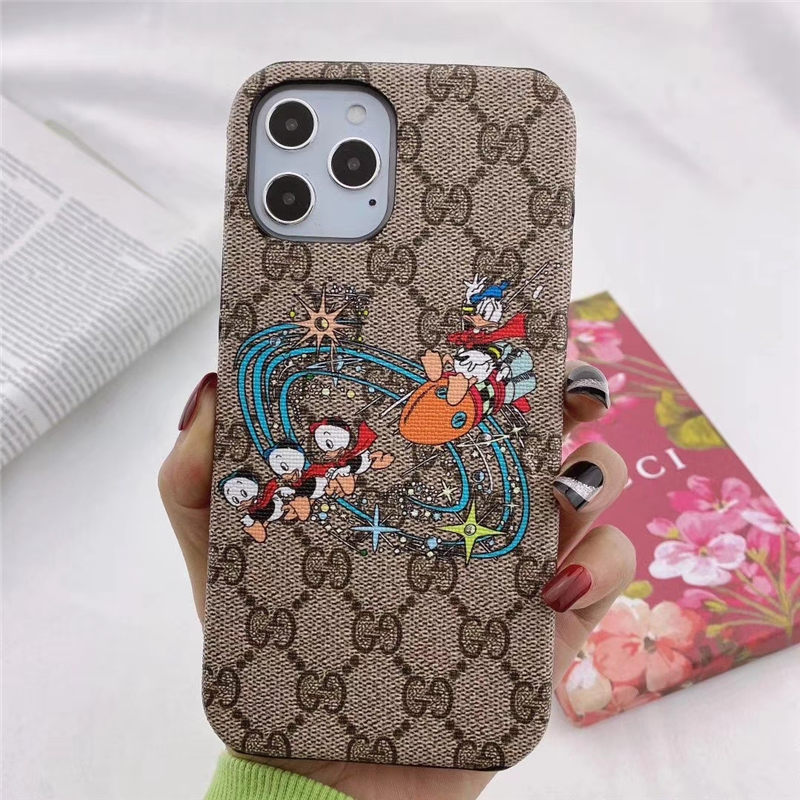 iphone15/15proケース グッチ ドナルド ダック iphone14pro/13 ケース 可愛い Disney x Gucci  アイフォン12カバー お揃い