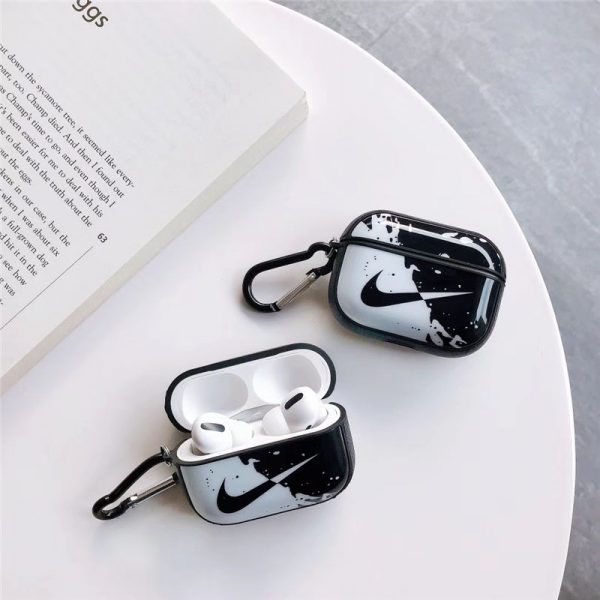 airpodsケース ブランド エアポッツ ケース ナイキ バイカラー air pods イヤホンカバー nikeパロディ airpods pro2 ケース カラビナ ワイヤレスイヤホン ケース 韓国 人気