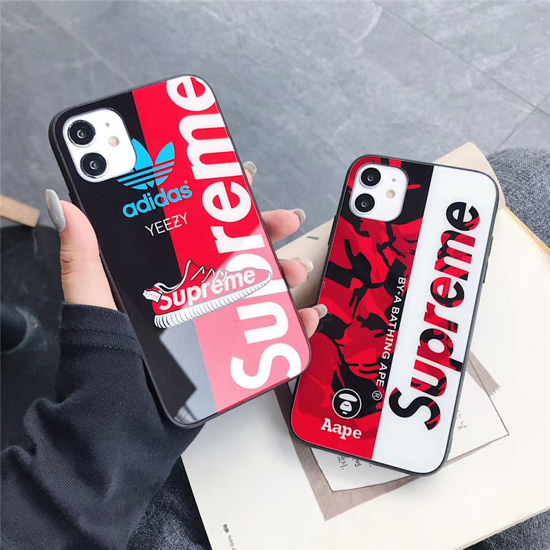 アイ フォン12 12pro Max 12pro ケース シュプリームコラボ Iphone11 11pro ガラスケース おしゃれ