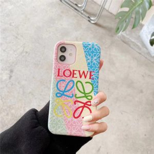 ロエベ iphone16/15pro maxケース 韓国 カップル loewe iphone14/13pro カバー カラフル インスタ風 アイフォン12/11 レザーケース 芸能人愛用