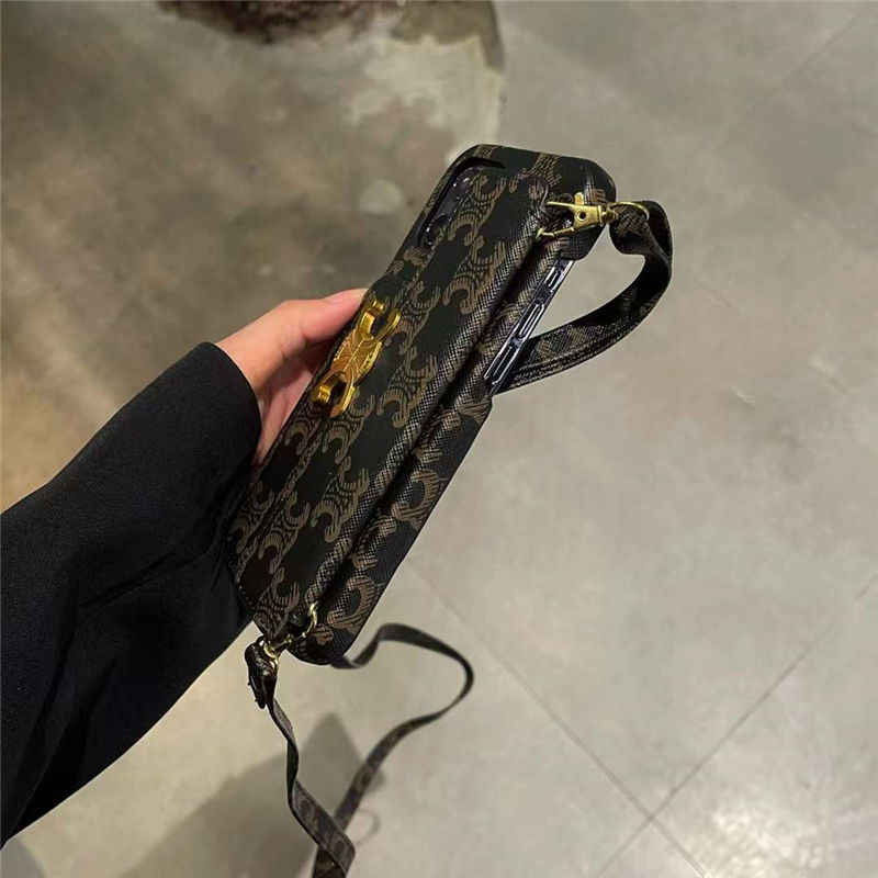 iphone16/16pro ショルダー ケース セリーヌ コピー アイフォン15pro/14 カバー カード収納 celine iphone13/11pro ケース韓国 女子 人気