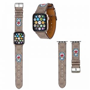 グッチ ドラえもん アップル ウォッチ バンド かわいい apple watch レザー バンド 女性 人気 GUCCI風 apple watch ベルト ブランド 時計ベルト 交換