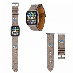 グッチ ドラえもん アップル ウォッチ バンド かわいい apple watch レザー バンド 女性 人気 GUCCI風 apple watch ベルト ブランド 時計ベルト 交換