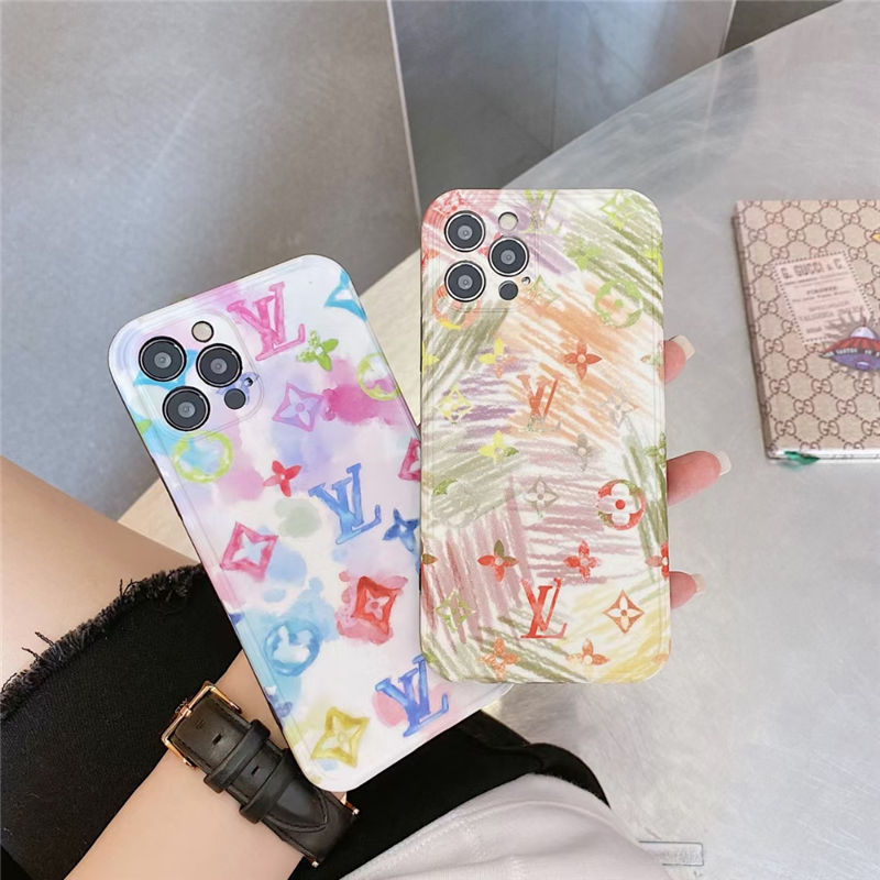 ルイ ヴィトン 風 スマホケース カラフル iphone12pro max ケース 人気 女子 高生 iphone12/11pro ケース 衝撃 に 強い かわいい VUTTION アイフォンxs/x 携帯カバー 海外セレブ 2021 - modoki