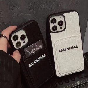 iphone17/17proケース ペア バレンシアガ スマホケース iphone16/15 海外 セレブ 愛用 iphone14pro max ケース BALENCIAGA 携帯カバー 人気 アイフォンケース カード収納