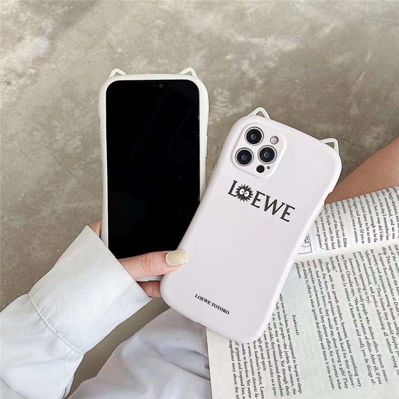 ロエベ トトロ iphone12pro max/11proケース iFace風 まっくろくろすけ loewe iphone12/xs max/10rケース おもしろ 猫耳 iphonexs/7p/8plus ケース 衝撃 に 強い かわいい