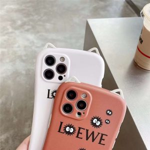 ロエベ トトロ iphone12pro max/11proケース iFace風 まっくろくろすけ loewe iphone12/xs max/10rケース おもしろ 猫耳 iphonexs/7p/8plus ケース 衝撃 に 強い かわいい