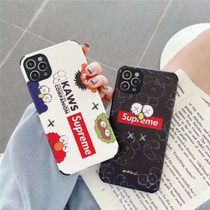 Iphone13 ケース キャラクター Supreme Kaws アイフォン12 12プロカバー ペア 韓国