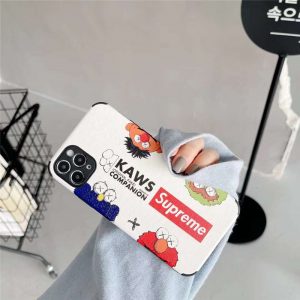 Iphone13 ケース キャラクター Supreme Kaws アイフォン12 12プロカバー ペア 韓国
