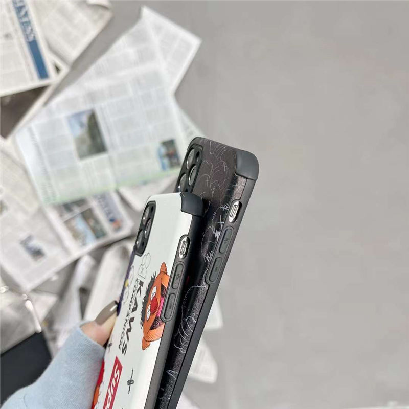 Iphone13 ケース キャラクター Supreme Kaws アイフォン12 12プロカバー ペア 韓国