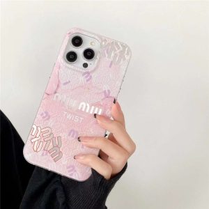dior スマホカバー iphone15/15promax ピンク iphoneケース miu miu 