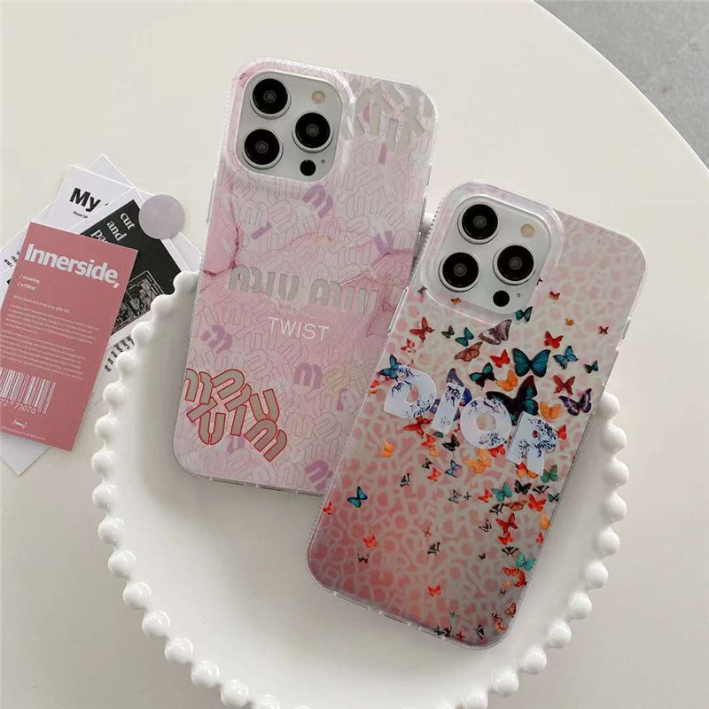 dior スマホカバー iphone15/15promax ピンク iphoneケース miu miu 
