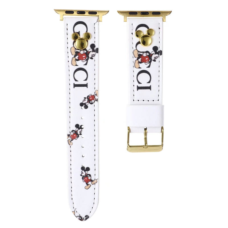 ディズニー アップル ウォッチ バンド グッチ ミッキー apple watch バンド 可愛い リベット スマート ウォッチ 替え バンド Apple Watch3 4 5 se 時計 革 ベルト ハイブランド プチギフト
