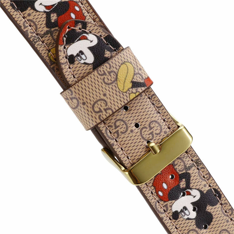 ディズニー アップル ウォッチ バンド グッチ ミッキー apple watch バンド 可愛い リベット スマート ウォッチ 替え バンド Apple Watch3 4 5 se 時計 革 ベルト ハイブランド プチギフト