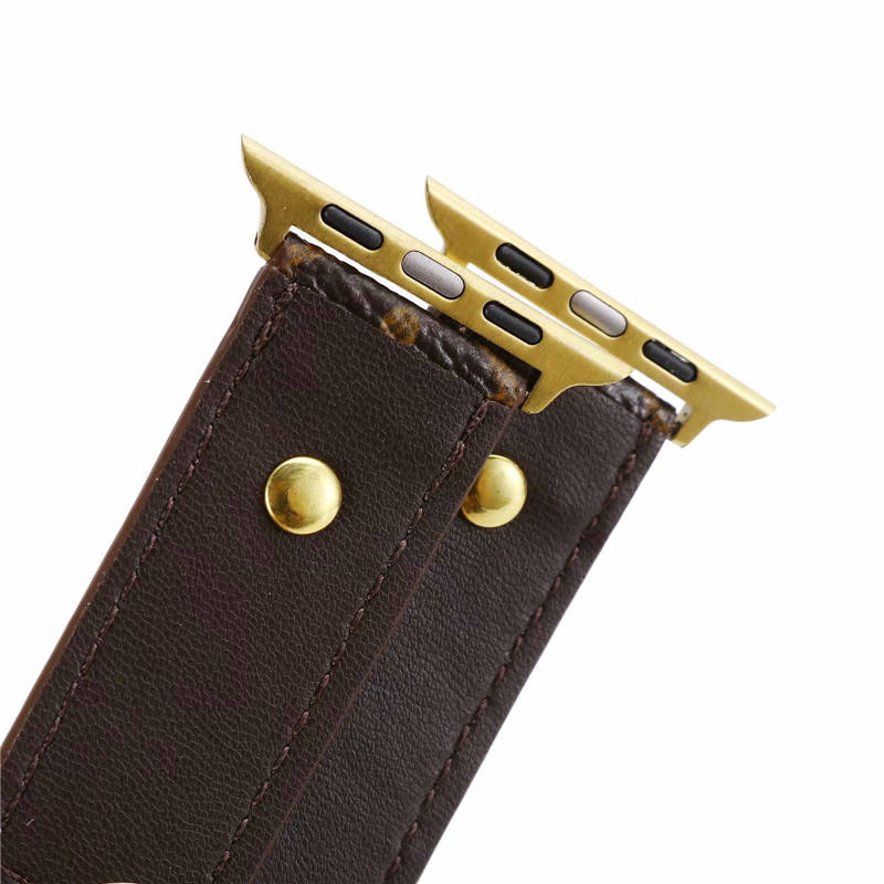 apple watch バンド 高級 ブランド メンズ ルイヴィトン スマート ウォッチ ベルト 38mm 40mm 42mm 44mm 49mm アップルウォッチベルト リベット付き lv 腕時計 革 ベルト おすすめ