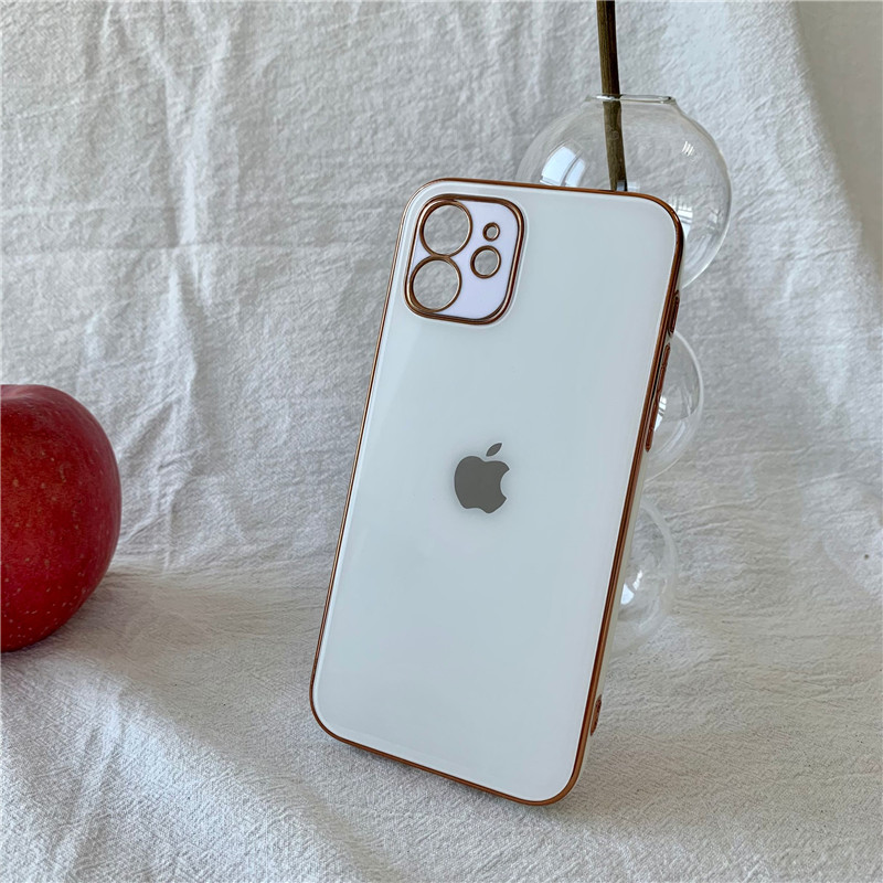 iPhone15/14proケース メッキフレーム iphone12pro max ガラスケース お揃い スマホケース iphone11pro オシャレ おすすめ