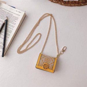 トリーバーチパロディ イヤホンケース 女子 お洒落 airpods1/2ケース チェーン TORY BURCH ワイヤレス イヤホン ポーチ 落下防止 ちょっとした プレゼント 安い