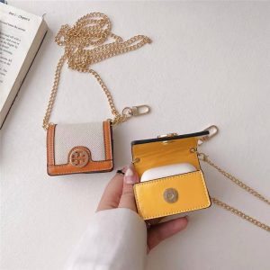 トリーバーチパロディ イヤホンケース 女子 お洒落 airpods1/2ケース チェーン TORY BURCH ワイヤレス イヤホン ポーチ 落下防止 ちょっとした プレゼント 安い
