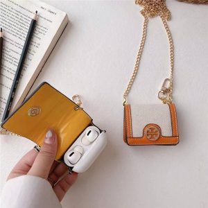 トリーバーチパロディ イヤホンケース 女子 お洒落 airpods1/2ケース チェーン TORY BURCH ワイヤレス イヤホン ポーチ 落下防止 ちょっとした プレゼント 安い