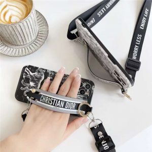 dior風 iphone16/15pro ストラップ ケース お洒落 iphone14pro