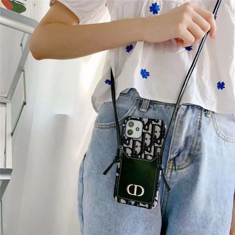 上品 Dior （Christian ネイビー/ベージュ スマホショルダーバッグ 
