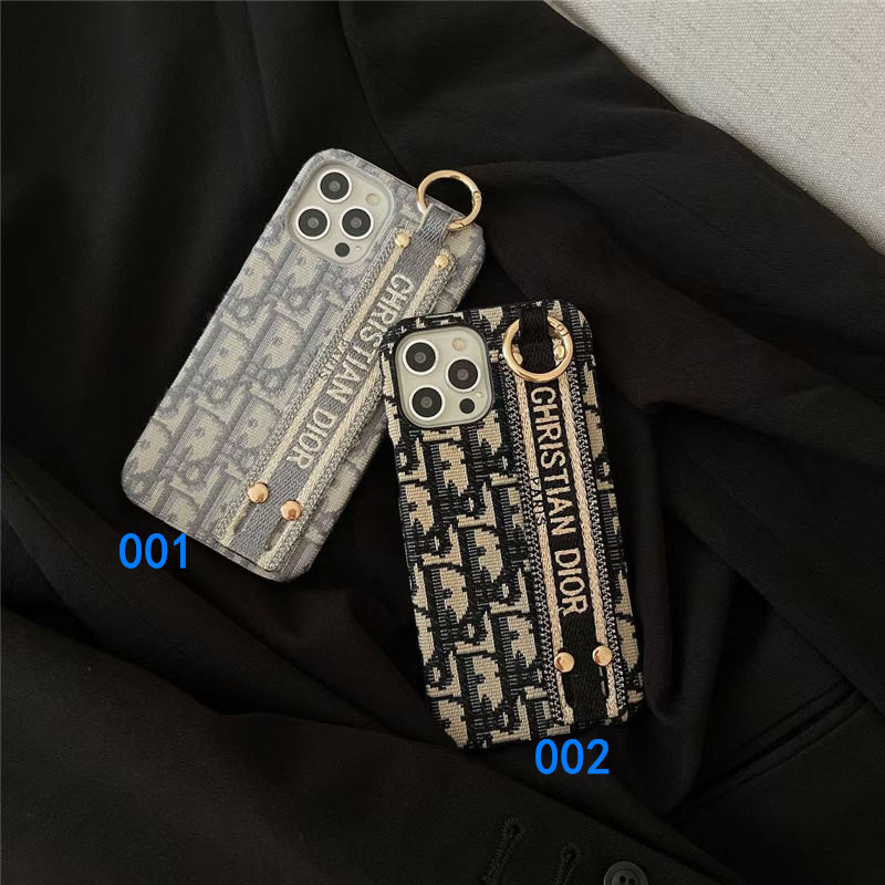 dior アイ フォン16/16proプロ ケース バンド付き iphone15/14pro/13  