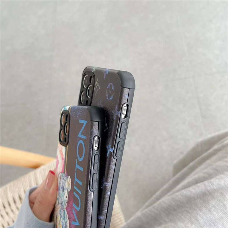 テディベア スマホケース iphone13 ヴィトン iphone12pro max/12 レザーケース クマ 可愛い アイフォン11pro/xs マックスケース 衝撃吸収 iphonexs max/x ケース ペア おもしろい
