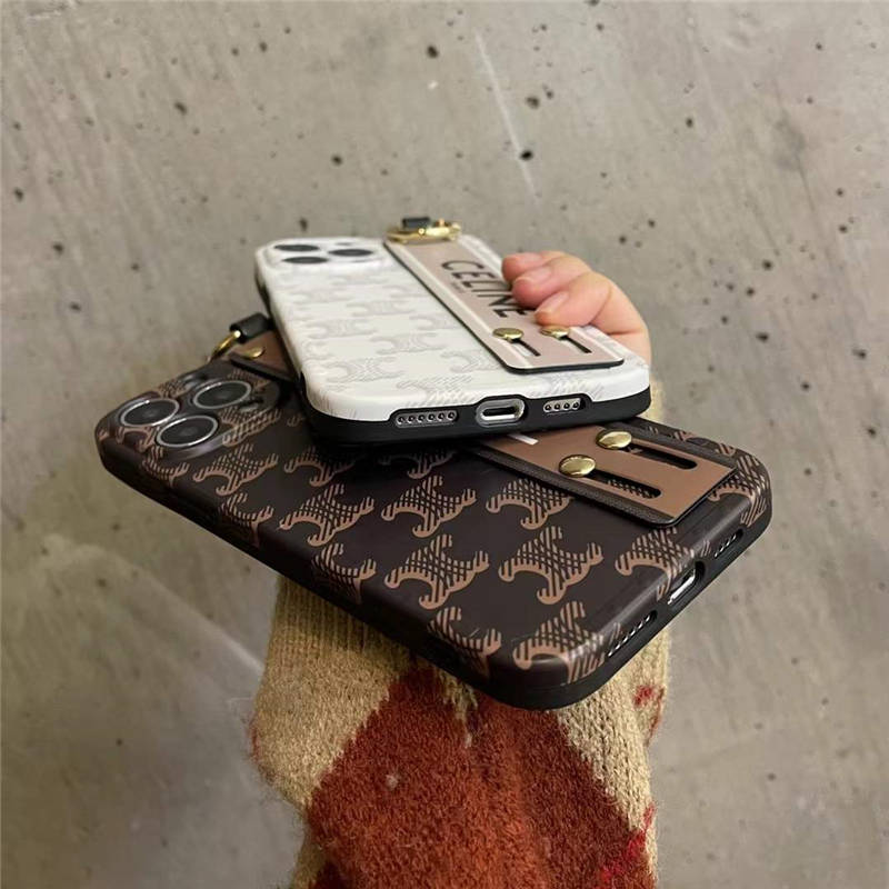 セリーヌ新作 iphone16/16pro maxケース ベルト付き おしゃれ iphone15/14pro max ソフトケース CELINE風 芸能人 携帯 ケース iphone13/12pro インスタ風 アイフォンカバーx/xr カップル