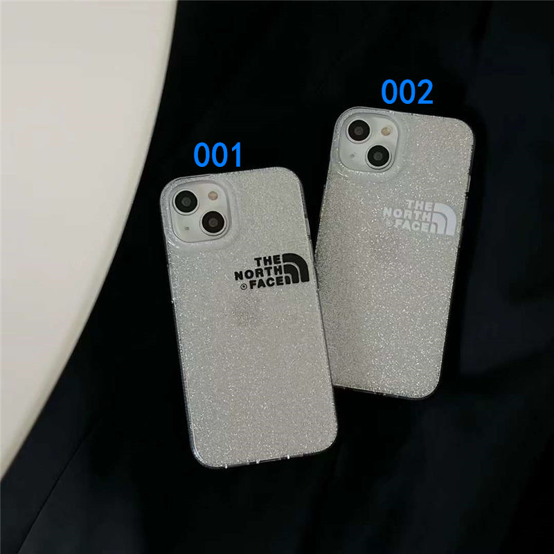 ノースフェイス iphone15/14/14pro ケース 透明 iphone13pro max/12/12pro クリアケース キラキラ シート付き north faceロゴ アイフォン11pro ソフトカバー ペア おしゃれ