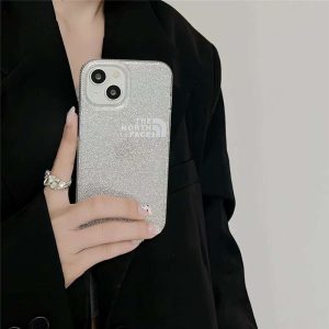 ノースフェイス iphone15/14/14pro ケース 透明 iphone13pro max/12/12pro クリアケース キラキラ シート付き north faceロゴ アイフォン11pro ソフトカバー ペア おしゃれ