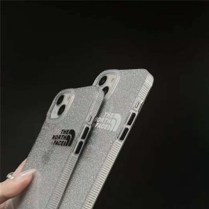 ノースフェイス iphone15/14/14pro ケース 透明 iphone13pro max/12/12pro クリアケース キラキラ シート付き north faceロゴ アイフォン11pro ソフトカバー ペア おしゃれ