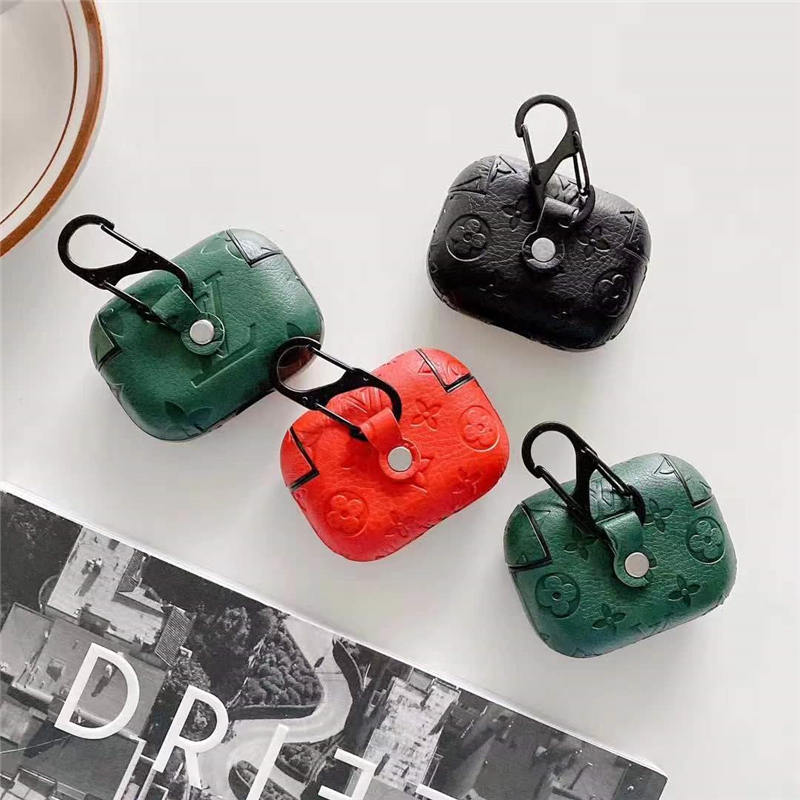 airpods pro2 ケース ハイ ブランド 安い airpods airpods２ケース カバー ヴィトン エアーポッズケース レザー カラビナ付き apple アクセサリー airpodsケース オシャレ 可愛い