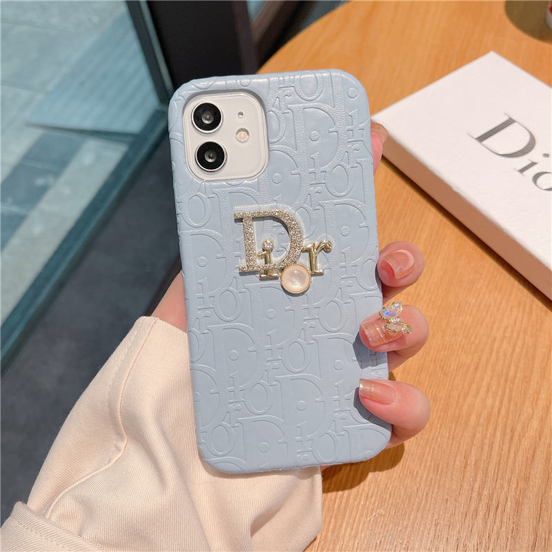 diorロゴ iphone15pro/14/13 レザーケース レディース iphone12 ケース