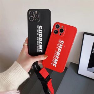 シュプリーム iphone15/15pro max/14 ケース 首掛け supreme