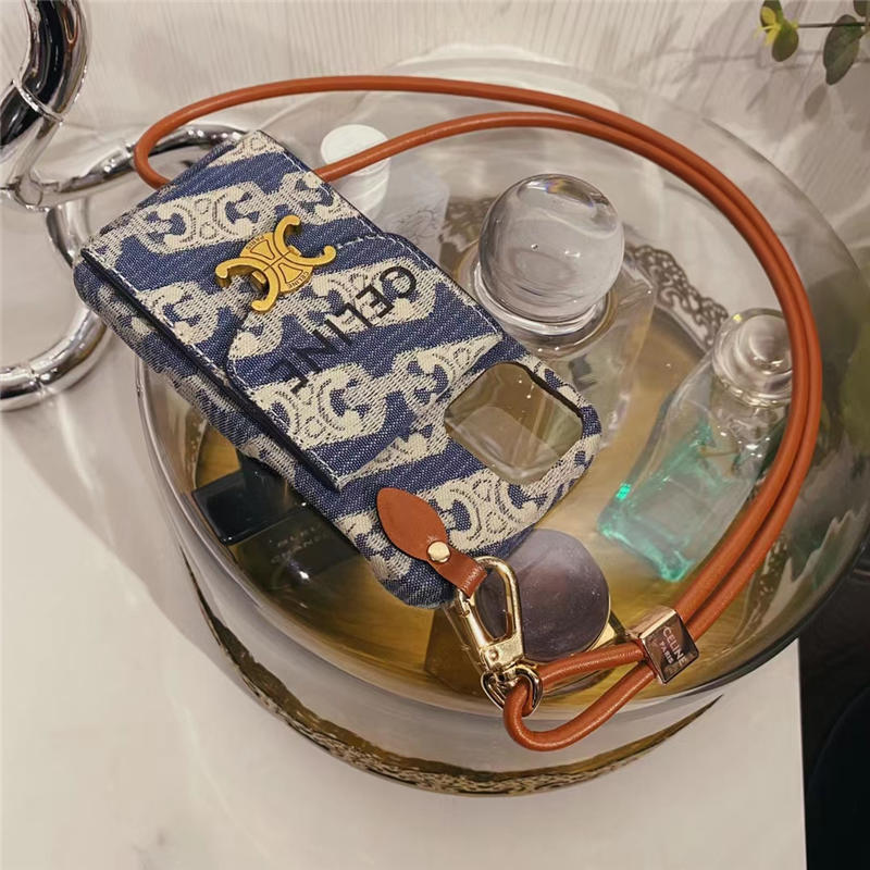 celine スマホケース 首 から 下げる かわいい セリーヌ風 iphone16/16pro ケース カード収納 おしゃれ iphone15pro max/14/13pro カバー 大人 高級 アイフォンx/xs max レザーケース 韓国