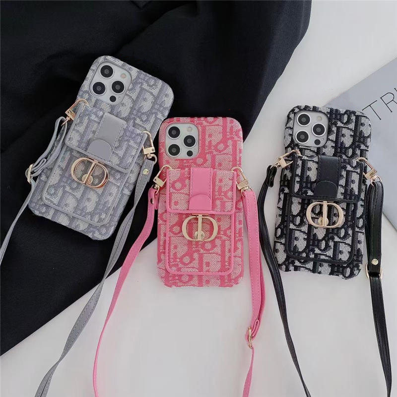 dior iphone14/14pro ケース ショルダー パロディ風 iphone13/12 ケース カード 収納 背面 iphone13pro  max カバー 女性