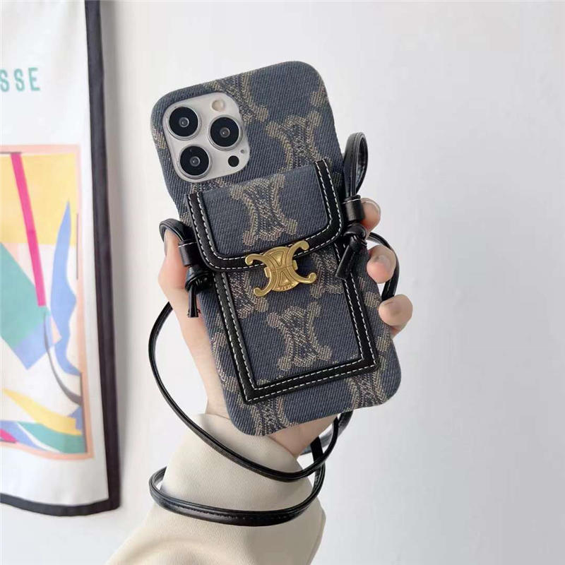 iphone16/16pro スマホケース 斜めがけ celine iphone15/14pro 