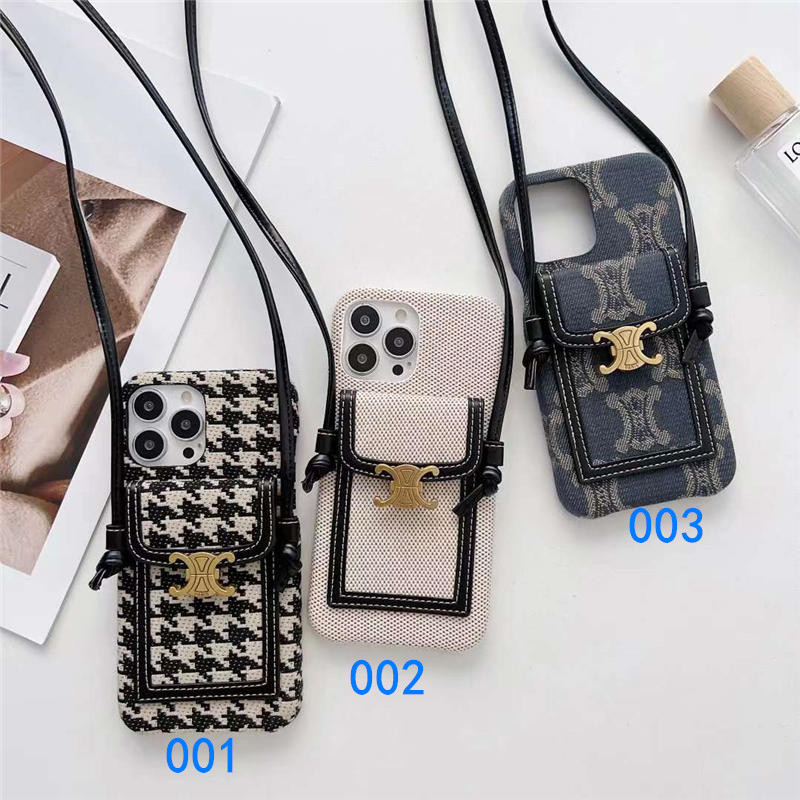 iphone15/15pro スマホケース 斜めがけ celine iphone14/13pro  