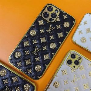 Alternative view of iphone14/14pro/13 ケース ヴィトン 革 iphone13promax/13プロ ケース お揃い カップル iphone12/12pro ケース ルイヴィトン風 メッキ iphone11pro max/11 カバー パロディ