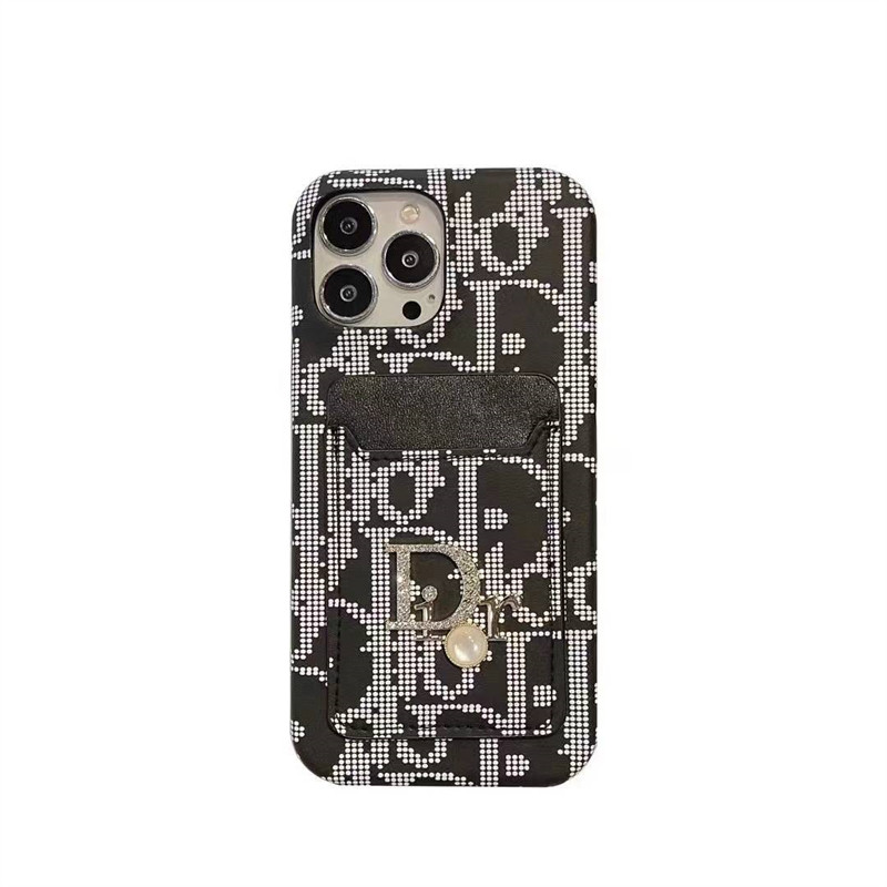 チェーン 付き iphone16/15pro/14pro max ケース diorパロディ