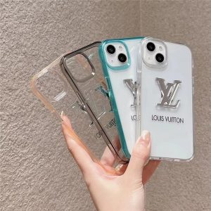 ルイヴィトン iphone13pro/13 クリアケース 人気 lvロゴ iphone12pro max/12pro ケース サイドカラー カップル iphone11/10r/xs max ケース 透明 頑丈
