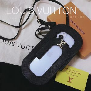 Alternative view of スマホポーチ ショルダー ブランド LVロゴ 全 機種 対応 スマホケース 韓国 ヴィトン風 スマホポシェット ペーパークリップ型 個性的 おしゃれ もらって 嬉しい プチ ギフト