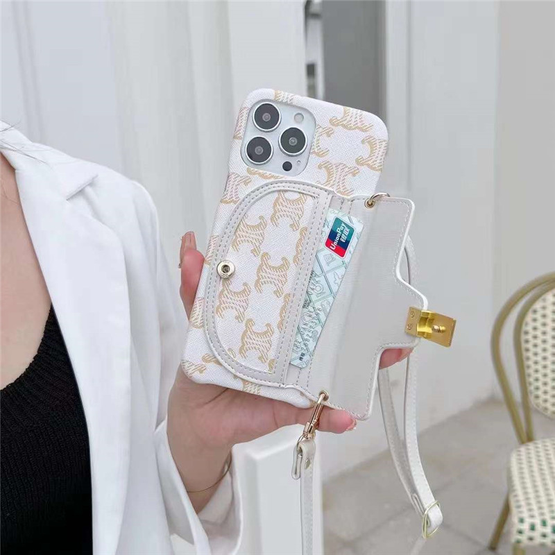 セリーヌ iphone16/15/14 ケース ショルダー iphone13promax/13 ケース 背面 収納 celineサドルバッグ風 iphone12pro カバー 大人 女子